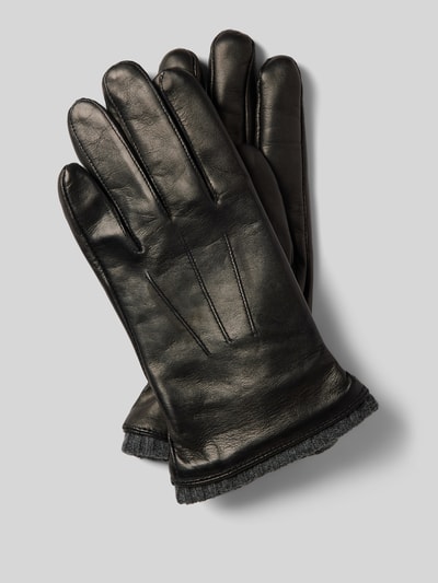 Peek & Cloppenburg EEMHandschuhe aus Ziegenleder mit Ziernähten in black