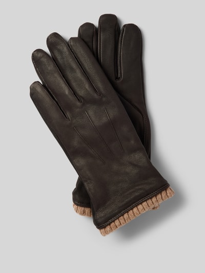 Peek & Cloppenburg EEMHandschuhe aus Ziegenleder mit Ziernähten in mittelbraun