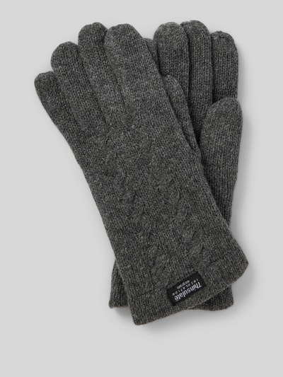 Peek & Cloppenburg EEMWollhandschuhe mit Label-Patch in anthrazit