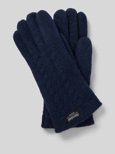 Peek & Cloppenburg EEMWollhandschuhe mit Label-Patch in dunkelblau