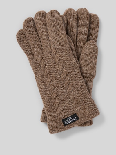 Peek & Cloppenburg EEMWollhandschuhe mit Label-Patch in hellgrau