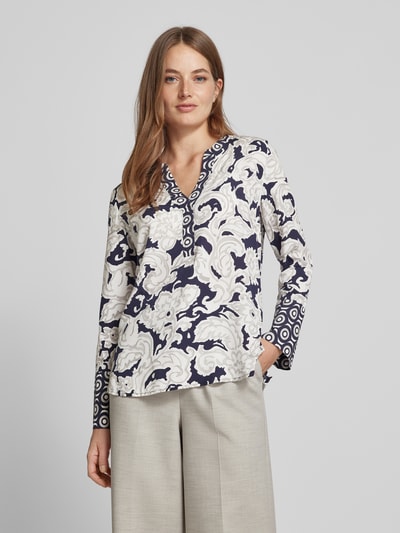 Peek & Cloppenburg Emily Van Den BerghBlusenshirt Mit V-Ausschnitt In Dunkelblau