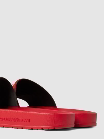 Peek & Cloppenburg Emporio ArmaniSlides Mit Label-Print Modell 'Eagle' In Rot