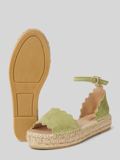 Peek & Cloppenburg EspadrijSandalen Aus Leder Mit Dornschließe Modell 'LYON' In Lind