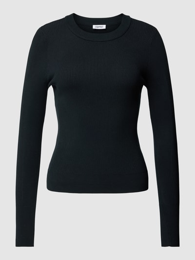 Peek & Cloppenburg EspritPullover Mit Geripptem Rundhalsausschnitt In Black