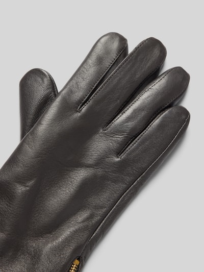 Peek & Cloppenburg FI.NELederhandschuhe Mit Reißverschluss In Dunkelbraun