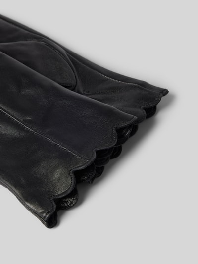 Peek & Cloppenburg FI.NELederhandschuhe Mit Wellensaum In Black