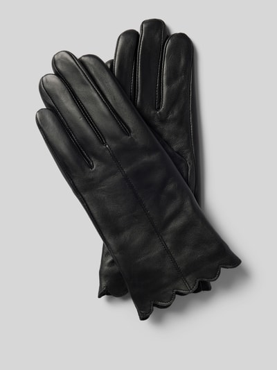 Peek & Cloppenburg FI.NELederhandschuhe Mit Wellensaum In Black