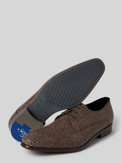 Peek & Cloppenburg Floris Van BommelSchnürschuhe Us Leder Mit Label-Detail In Taupe