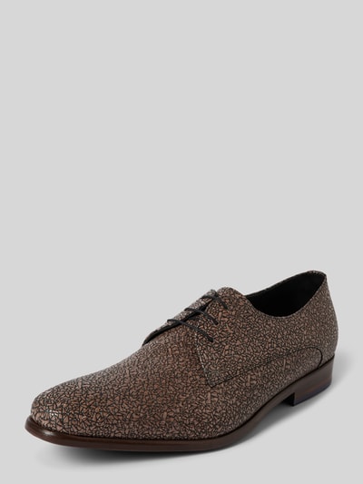 Peek & Cloppenburg Floris Van BommelSchnürschuhe us Leder mit Label-Detail in taupe