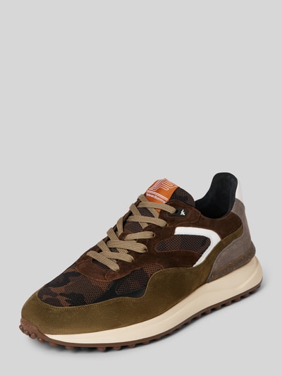 Peek & Cloppenburg Floris Van BommelSneaker aus Leder mit Schnürung Modell 'Noppi' in mittelbraun