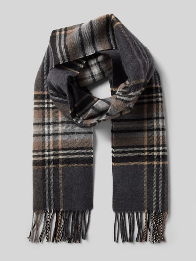 Peek & Cloppenburg FraasSchal aus Schurwolle mit Fransen Modell 'Classic' in anthrazit