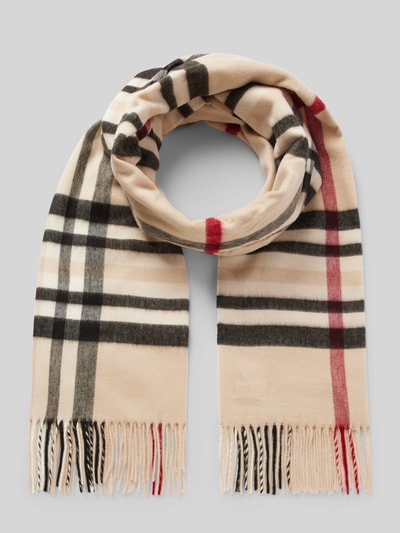 Peek & Cloppenburg FraasSchal mit Fransen Modell 'Cashmink Karo' in beige