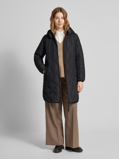 Peek & Cloppenburg FREE/QUENTSteppmantel mit Kapuze Modell 'Signa' in metallic black