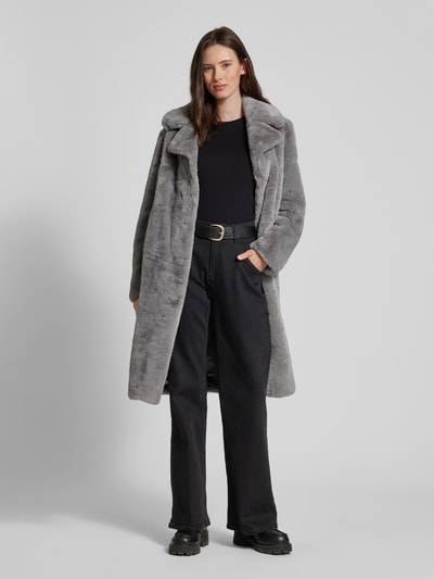 Peek & Cloppenburg Frieda & FreddiesMantel mit Kunstfellbesatz Modell 'MOONRIVER' in hellgrau