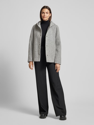 Peek & Cloppenburg Fuchs SchmittJacke mit Kapuze in hellgrau melange