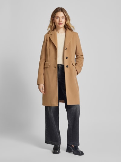 Peek & Cloppenburg Fuchs SchmittKörpernah geschnittener Wollmantel mit Kaschmiranteil Pattentaschen in camel