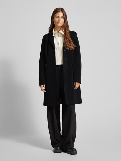 Peek & Cloppenburg Fuchs SchmittKörpernah geschnittener Wollmantel mit Kaschmiranteil Pattentaschen in black