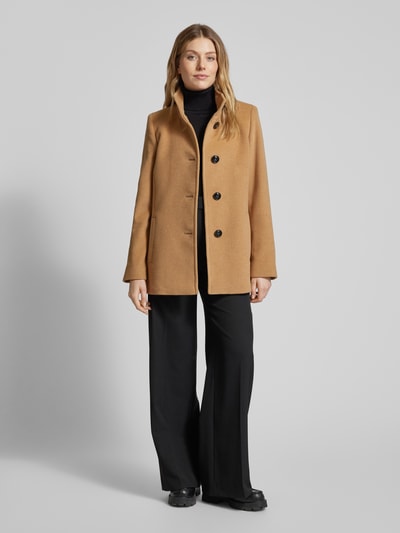 Peek & Cloppenburg Fuchs SchmittWolljacke mit Stehkragen und Knopfverschluss in camel