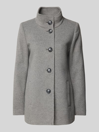 Peek & Cloppenburg Fuchs SchmittWolljacke Mit Stehkragen Und Knopfverschluss In Hellgrau Melange