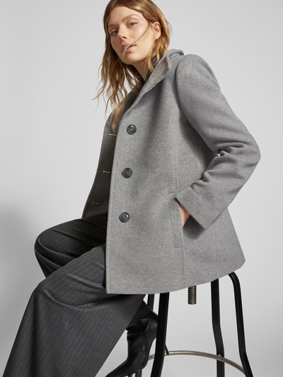 Peek & Cloppenburg Fuchs SchmittWolljacke Mit Stehkragen Und Knopfverschluss In Hellgrau Melange