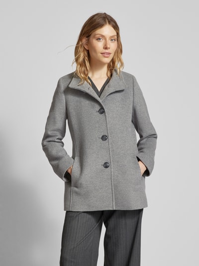 Peek & Cloppenburg Fuchs SchmittWolljacke Mit Stehkragen Und Knopfverschluss In Hellgrau Melange