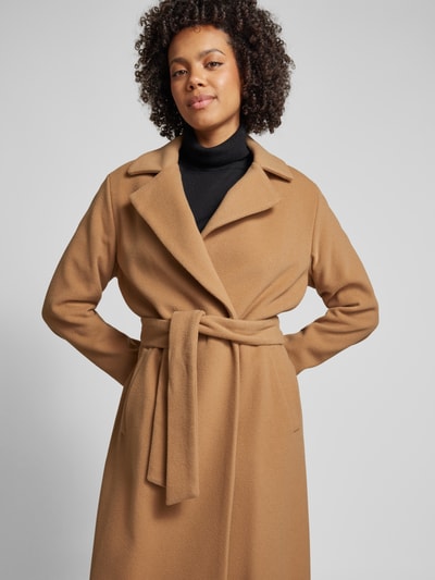Peek & Cloppenburg Fuchs SchmittWollmantel Mit Bindegürtel Und Reverskragen In Camel