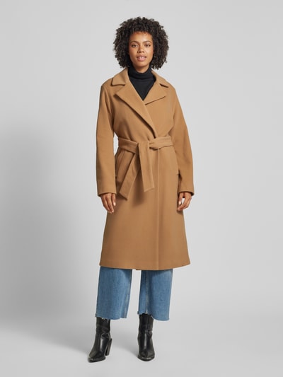 Peek & Cloppenburg Fuchs SchmittWollmantel Mit Bindegürtel Und Reverskragen In Camel