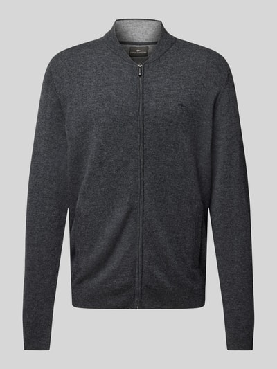 Peek & Cloppenburg Fynch-HattonCardigan Mit Logo-Stitching In Anthrazit