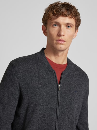 Peek & Cloppenburg Fynch-HattonCardigan Mit Logo-Stitching In Anthrazit