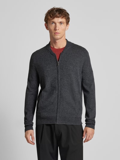 Peek & Cloppenburg Fynch-HattonCardigan Mit Logo-Stitching In Anthrazit