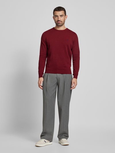 Peek & Cloppenburg Fynch-HattonStrickpullover mit Logo-Stitching in bordeaux