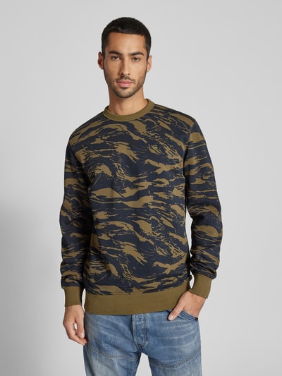 Peek & Cloppenburg G-Star RawSweatshirt Mit Logo-Stitching In Oliv