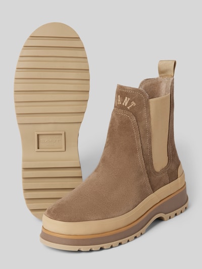 Peek & Cloppenburg GantChelsea Boots Aus Leder Mit Label-Schriftzug Modell 'Wintly' In Beige