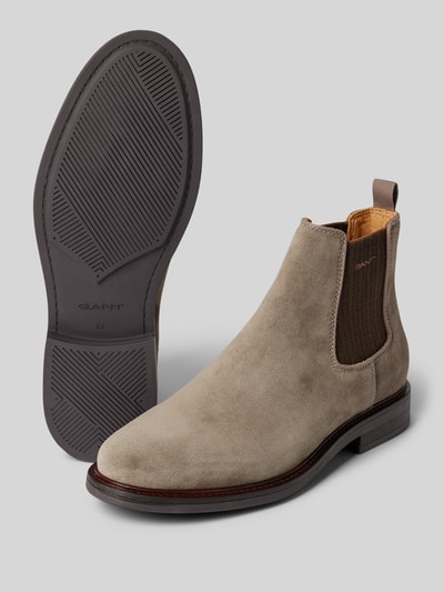Peek & Cloppenburg GantChelsea Boots Aus Leder Mit Label-Schriftzug Modell 'St Fairkon' In Graphit