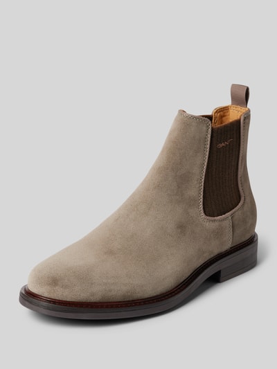 Peek & Cloppenburg GantChelsea Boots aus Leder mit Label-Schriftzug Modell 'St Fairkon' in graphit