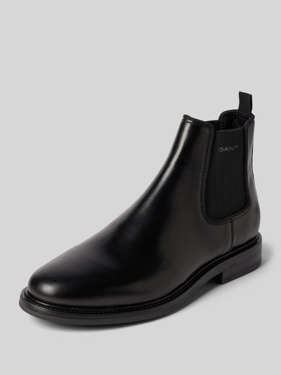 Peek & Cloppenburg GantChelsea Boots aus Leder mit Label-Schriftzug Modell 'St Fairkon' in black