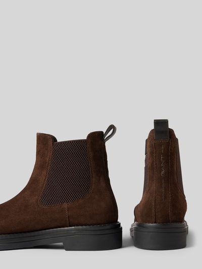 Peek & Cloppenburg GantChelsea Boots Aus Leder Mit Label-Stitching Modell 'Boggar' In Mittelbraun