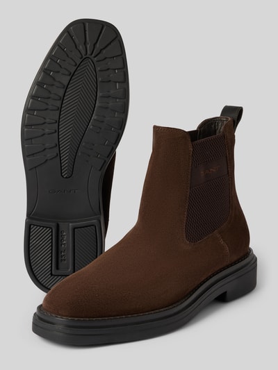 Peek & Cloppenburg GantChelsea Boots Aus Leder Mit Label-Stitching Modell 'Boggar' In Mittelbraun
