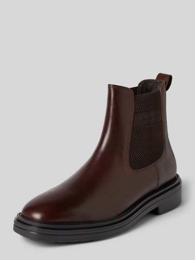 Peek & Cloppenburg GantChelsea Boots aus Leder mit Label-Stitching Modell 'Boggar' in dunkelbraun