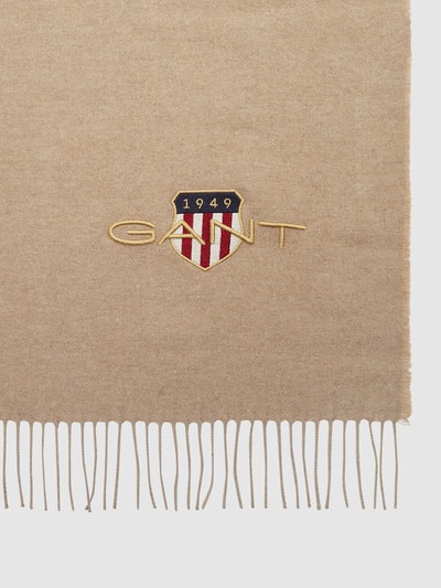 Peek & Cloppenburg GantDecke Mit Fransen Und Label-Stitching In Beige