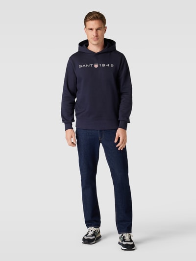 Peek & Cloppenburg GantHoodie mit Label-Print in marine