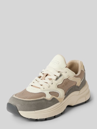 Peek & Cloppenburg GantLedersneaker mit Label-Details Modell 'Neuwill' in taupe