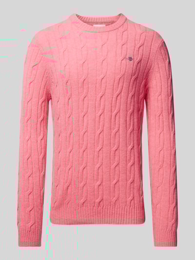 Peek & Cloppenburg GantStrickpullover Mit Zopfmuster In Pink Melange