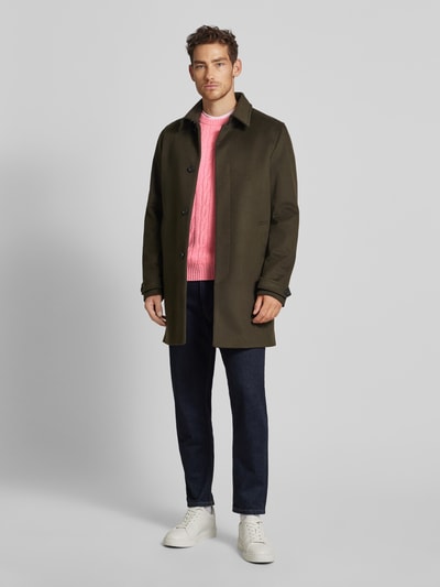 Peek & Cloppenburg GantStrickpullover mit Zopfmuster in pink melange