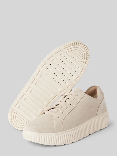 Peek & Cloppenburg GeoxLedersneaker Mit Label-Prägung Modell 'GRAISY' In Ecru