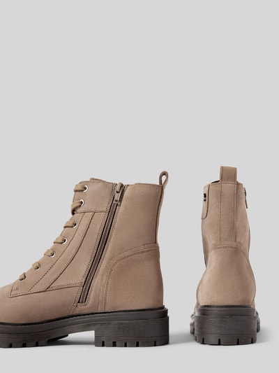 Peek & Cloppenburg GeoxSchnürstiefel Mit Strukturierter Sohle Modell 'IRIDEA' In Taupe