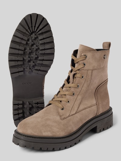 Peek & Cloppenburg GeoxSchnürstiefel Mit Strukturierter Sohle Modell 'IRIDEA' In Taupe