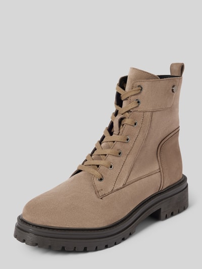 Peek & Cloppenburg GeoxSchnürstiefel mit strukturierter Sohle Modell 'IRIDEA' in taupe