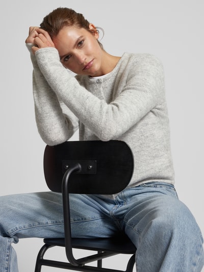 Peek & Cloppenburg Gina TricotStrickjacke Mit Knopfleiste In Hellgrau Melange